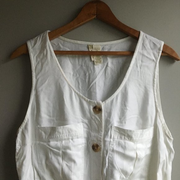 Japna white button down sleeveless crop top - Picture 2 of 11